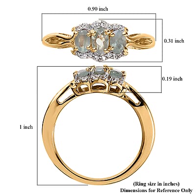 Narsipatnam Alexandrite and White Zircon Ring in Vermeil Yellow Gold Over Sterling Silver (Size 10.0) 0.80 ctw