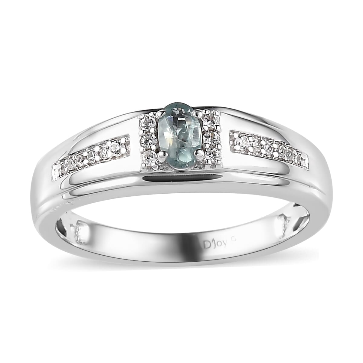 Narsipatnam Alexandrite and White Zircon Men's Ring in Platinum Over Sterling Silver (Size 10.0) 0.50 ctw image number 0
