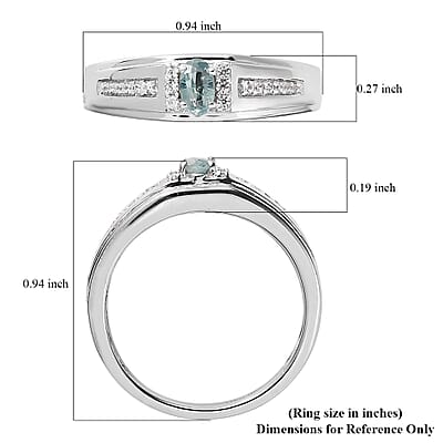 Narsipatnam Alexandrite and White Zircon Men's Ring in Platinum Over Sterling Silver (Size 10.0) 0.50 ctw