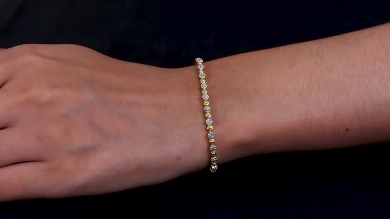 Diamond Accent Bracelet in Goldtone (7.25 In) 0.05 ctw