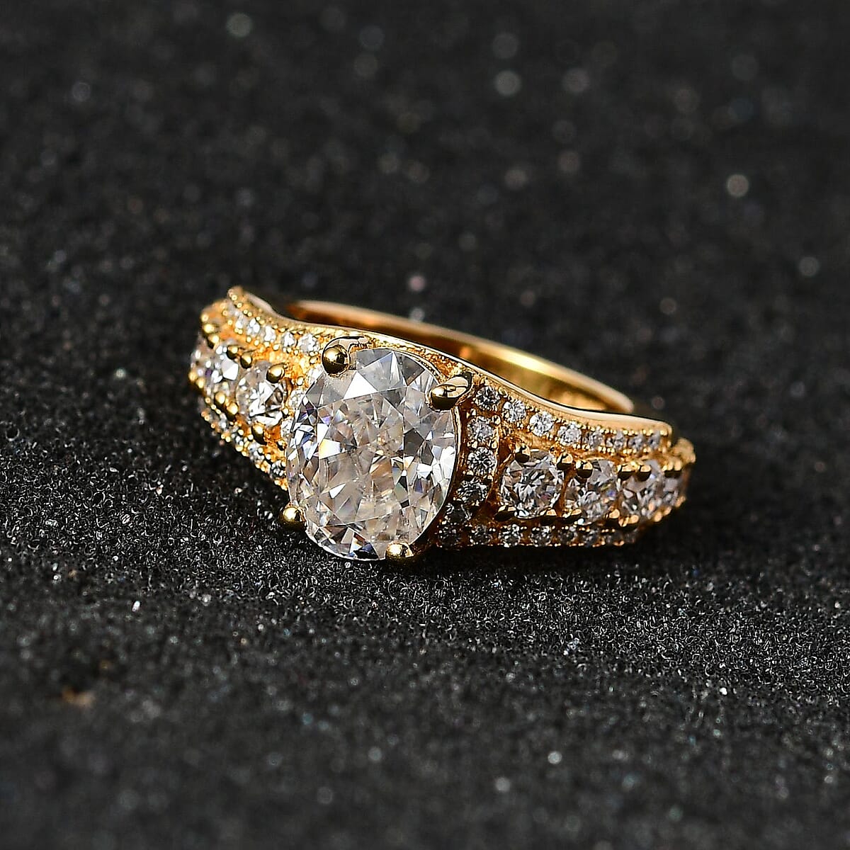 Moissanite Ring in Vermeil Yellow Gold Over Sterling Silver (Size 10.0) 3.35 ctw image number 1