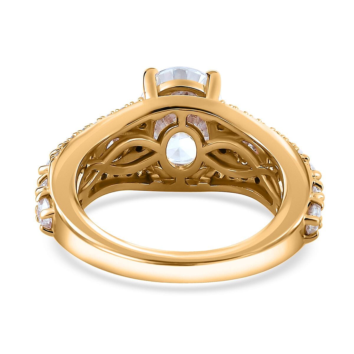 Moissanite Ring in Vermeil Yellow Gold Over Sterling Silver (Size 10.0) 3.35 ctw image number 4