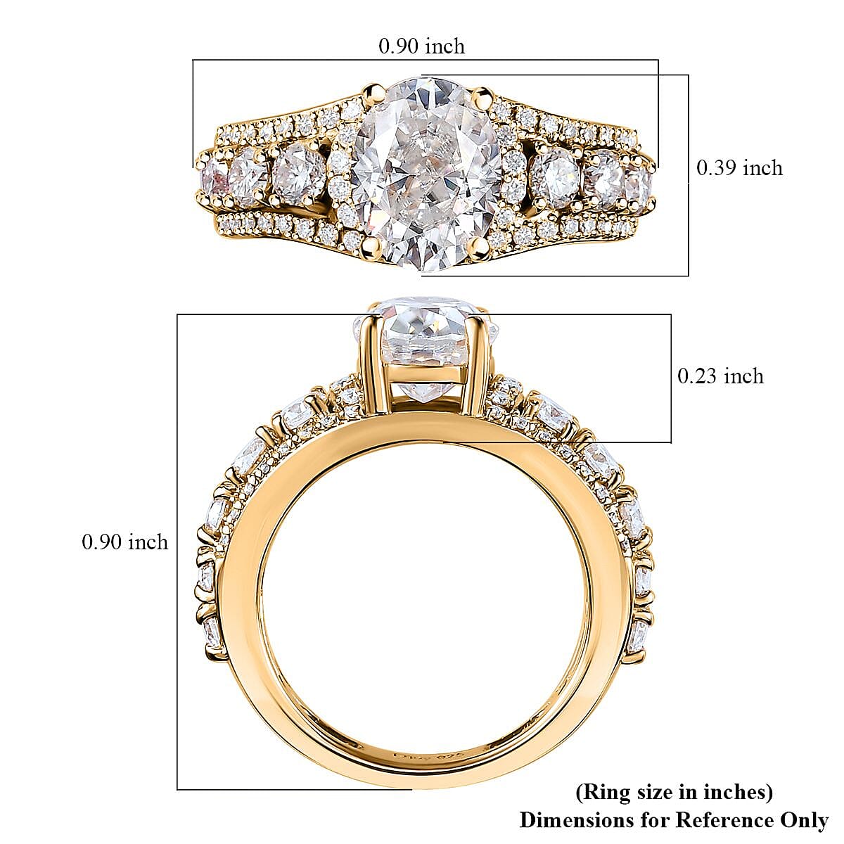 Moissanite Ring in Vermeil Yellow Gold Over Sterling Silver (Size 10.0) 3.35 ctw image number 5