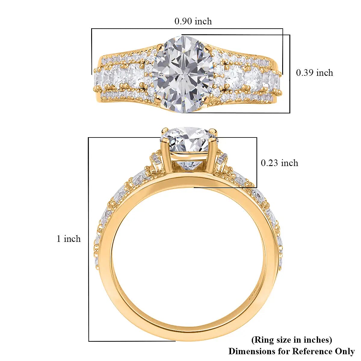 Moissanite Ring in Vermeil Yellow Gold Over Sterling Silver (Size 10.0) 3.35 ctw image number 6