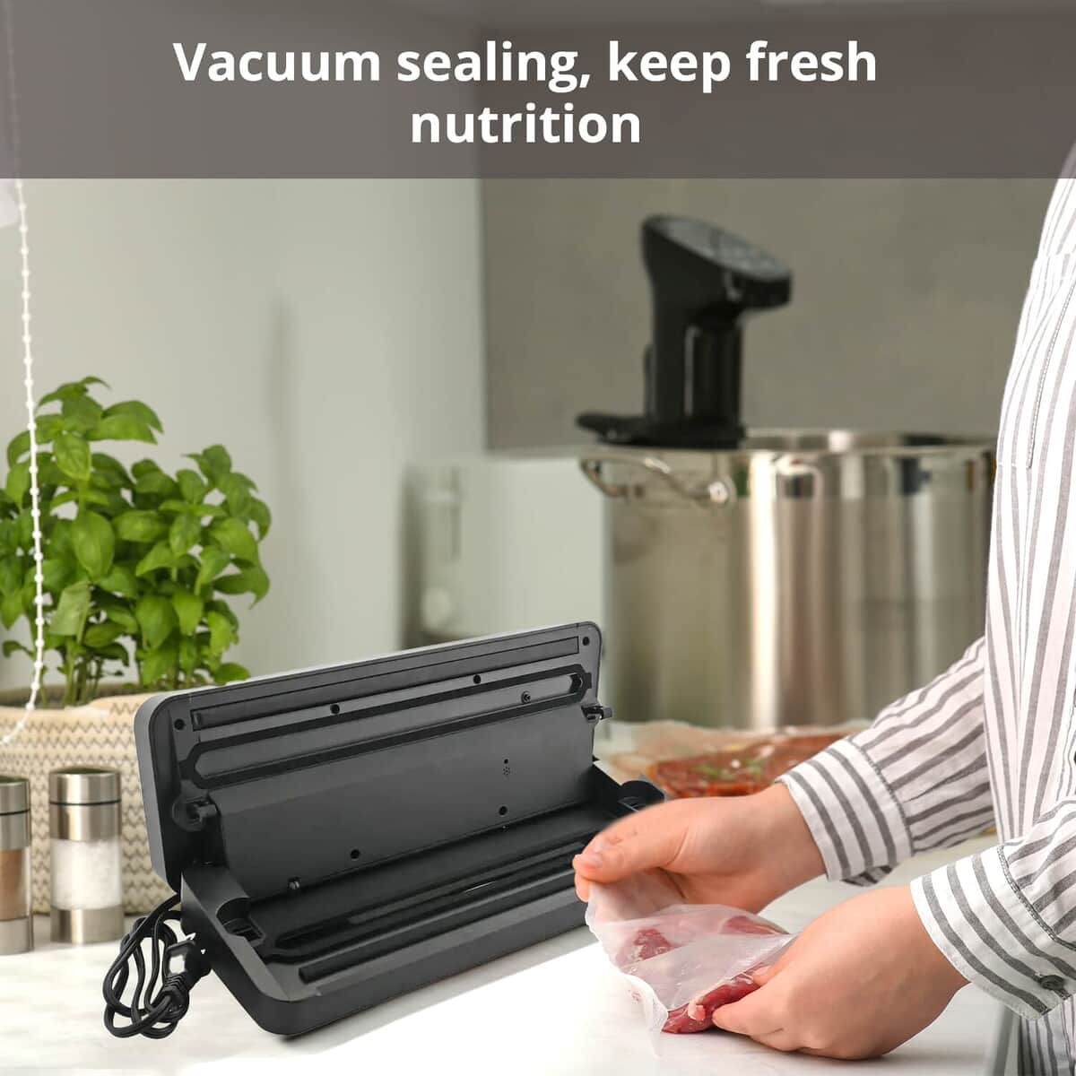 Cormify Black Vacuum Sealer System e9000-m, Compact Design Vacuum Sealing Machine For Automatic Food Sealer image number 3