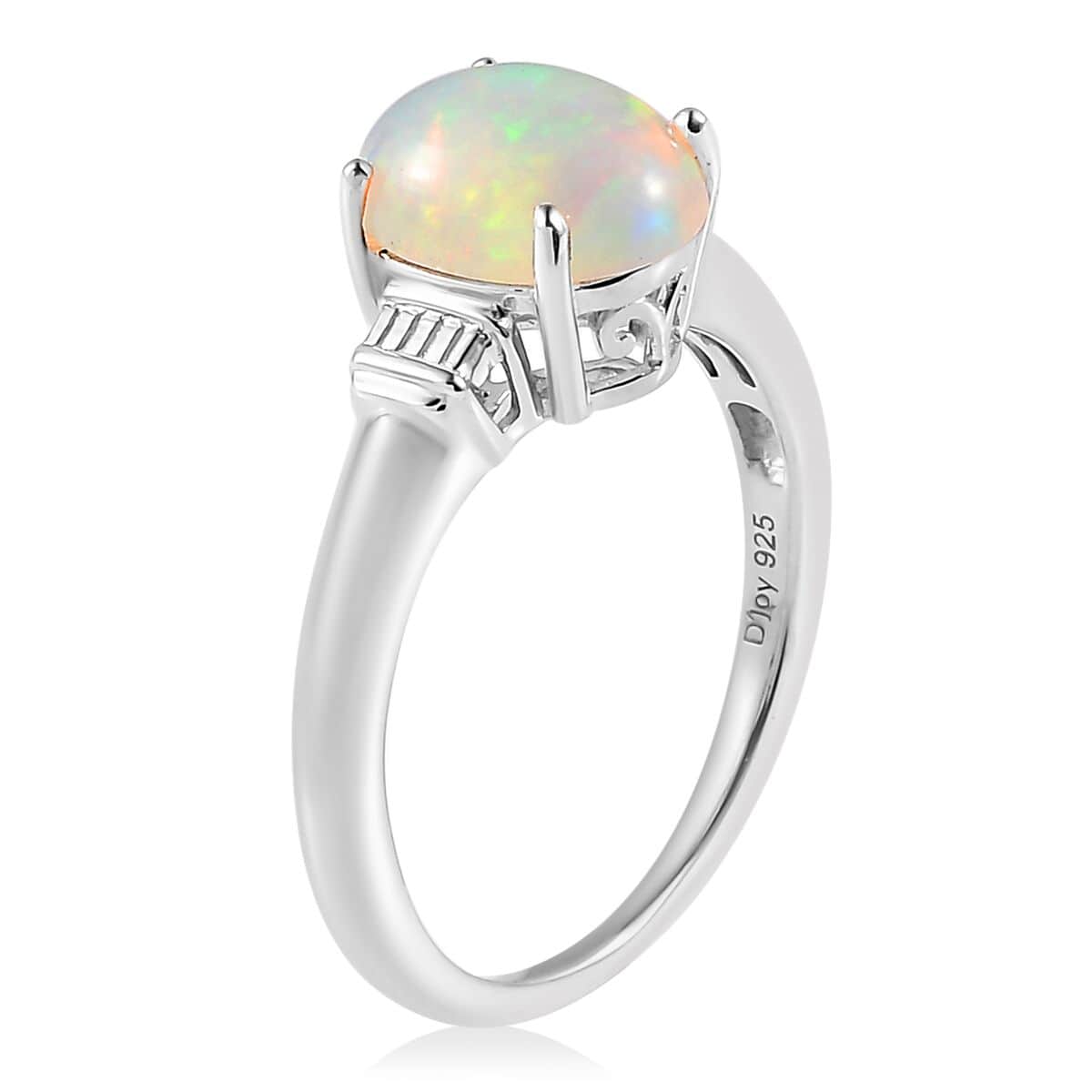 Ethiopian Welo Opal Solitaire Ring in Platinum Over Sterling Silver (Size 9.0) 1.60 ctw image number 3