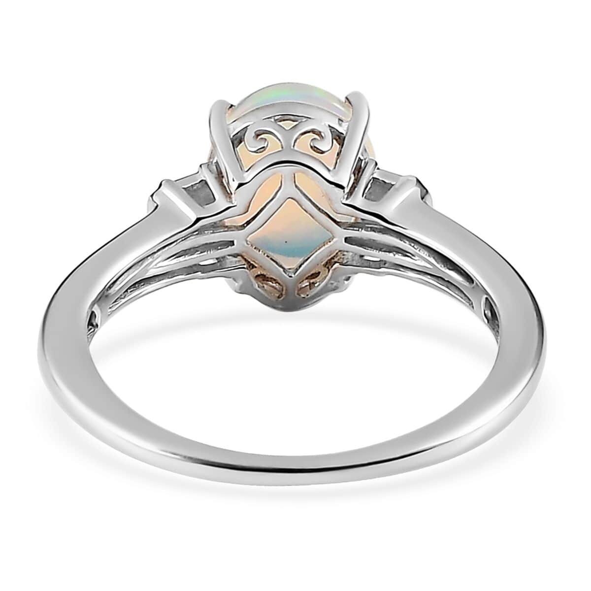 Ethiopian Welo Opal Solitaire Ring in Platinum Over Sterling Silver (Size 9.0) 1.60 ctw image number 4