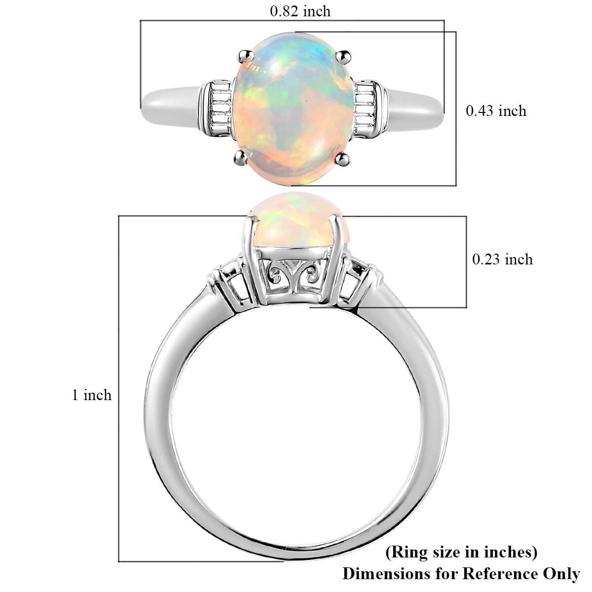 Ethiopian Welo Opal Solitaire Ring in Platinum Over Sterling Silver (Size 9.0) 1.60 ctw image number 5