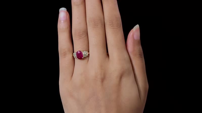 Luxoro 14K Yellow Gold Premium Mozambique Ruby and Diamond Ring 2.30 ctw (Del. in 7-10 Days)