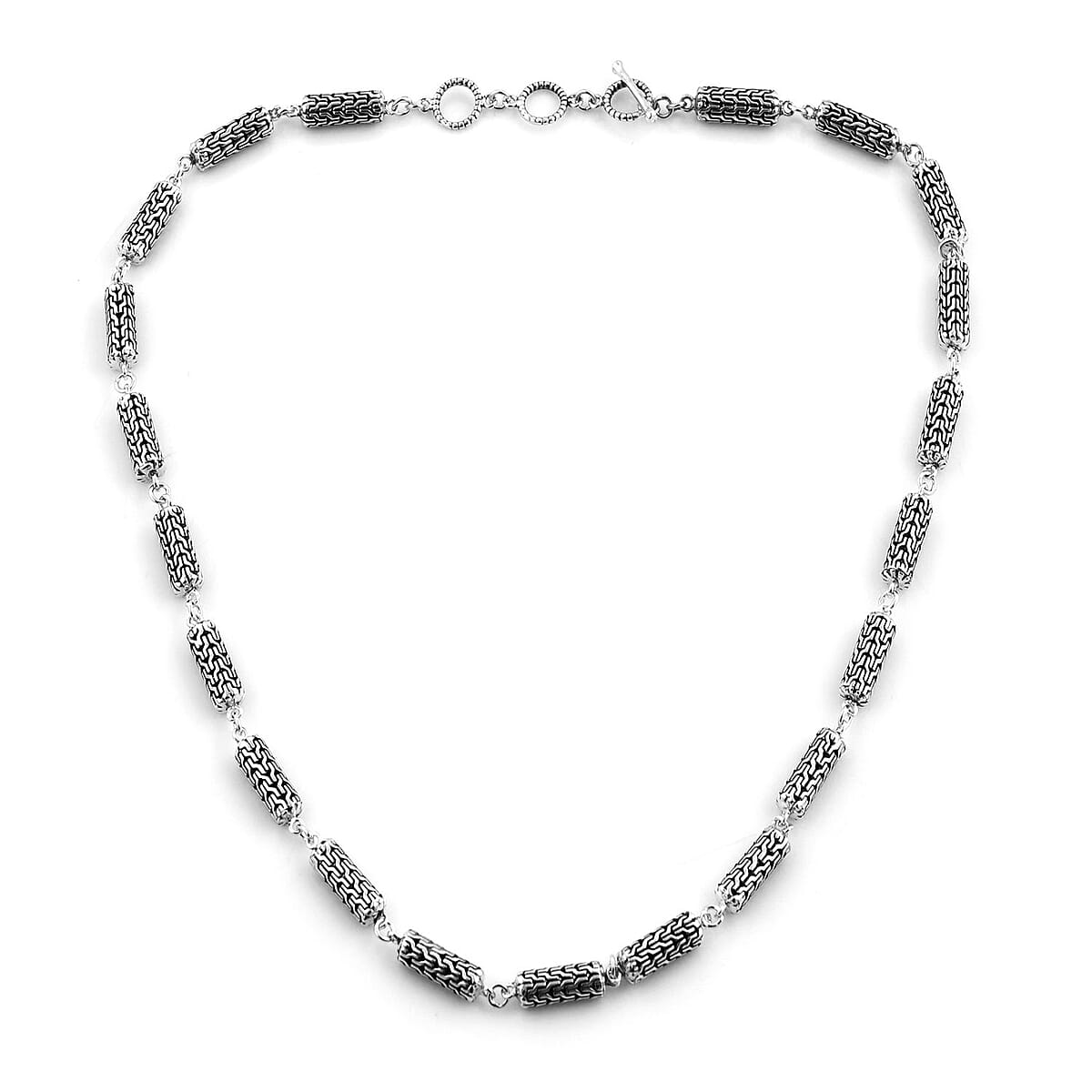 Bali Legacy Sterling Silver Toggle Clasp Tulang Naga Texture Necklace 20-21.5 Inches 35.25 Grams image number 5