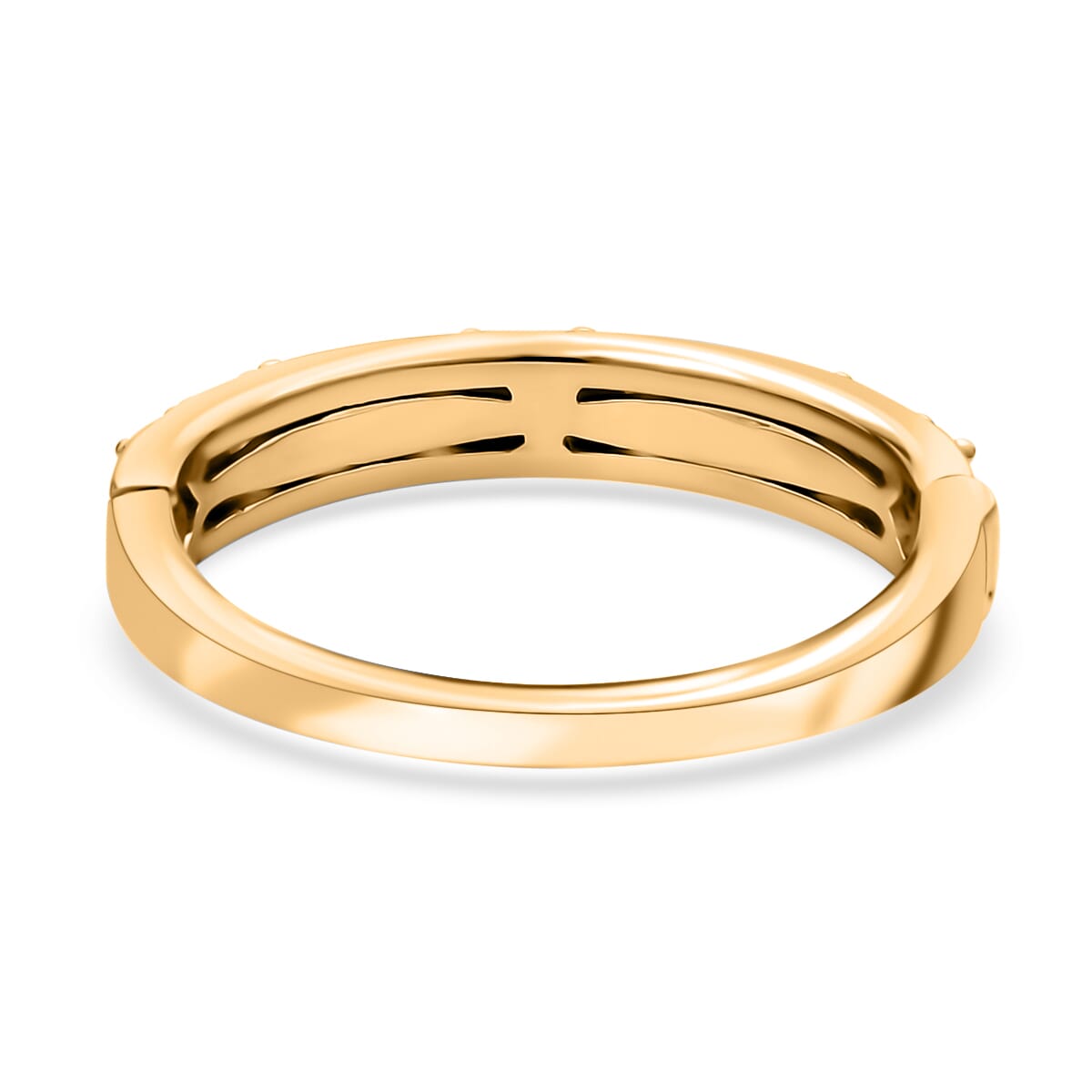 Moissanite 1.00 ctw Arthritis Half Eternity Band Ring in Vermeil Yellow Gold Over Sterling Silver (Size 8.0)  image number 4