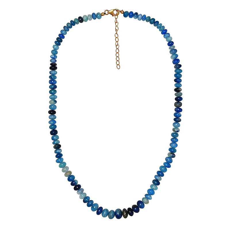 Prussanite Beaded Necklace 18-20 Inches in Vermeil Yellow Gold Over Sterling Silver 150.00 ctw