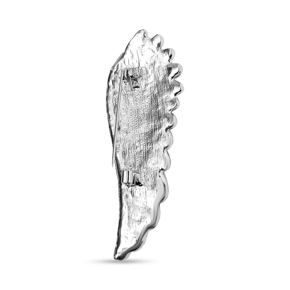 White Swarovski Crystal Brooch in Silvertone
