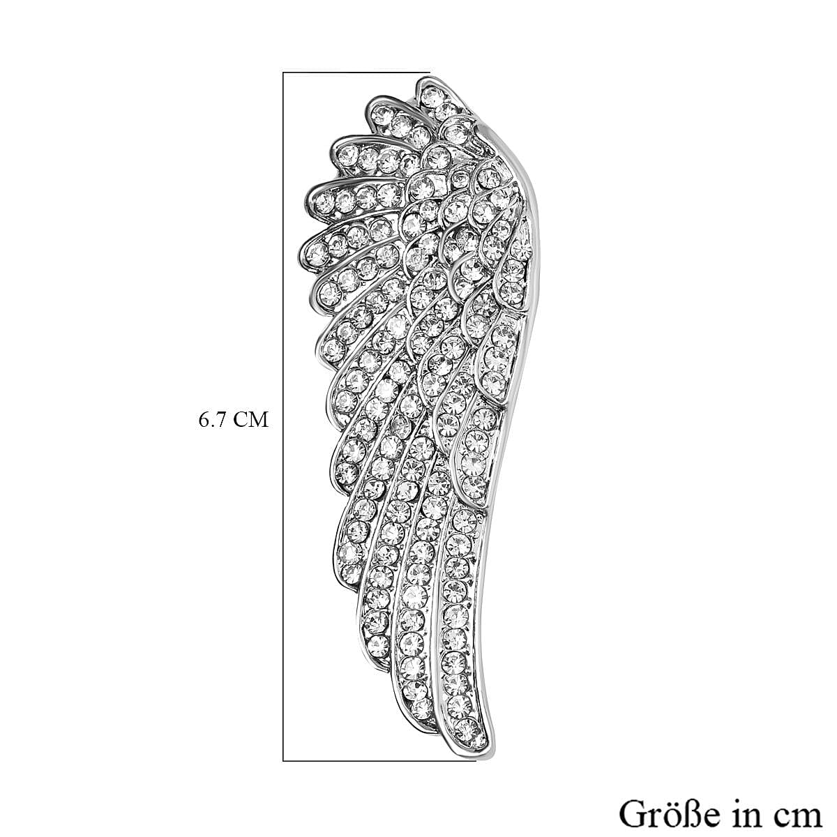 White Swarovski Crystal Brooch in Silvertone