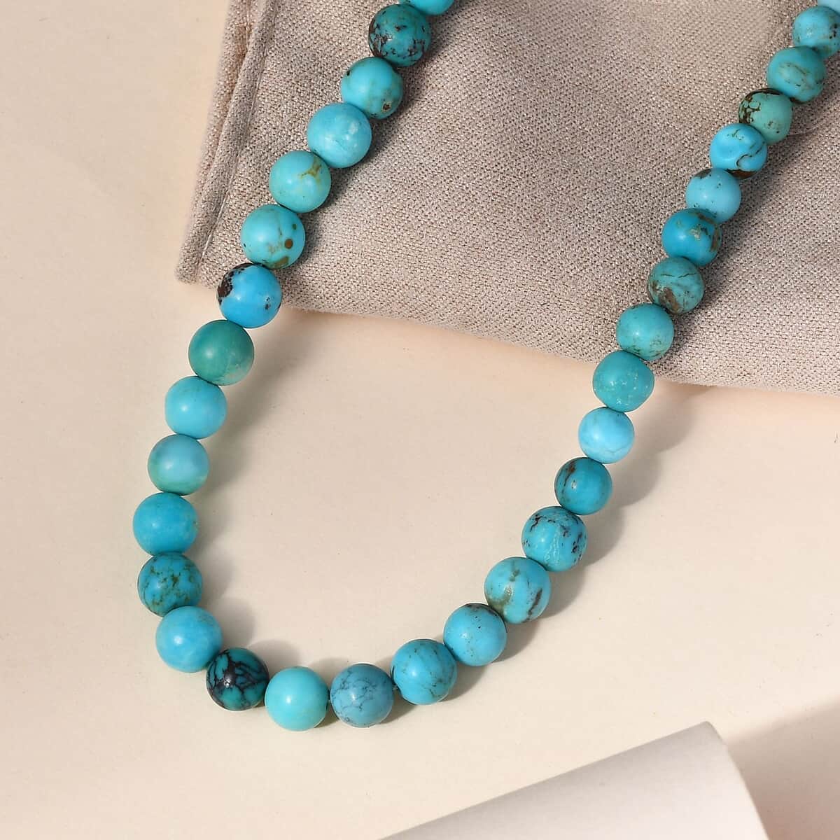 Turquoise Beaded Necklace 18 Inches in Platinum Over Sterling Silver 87.00 ctw image number 1