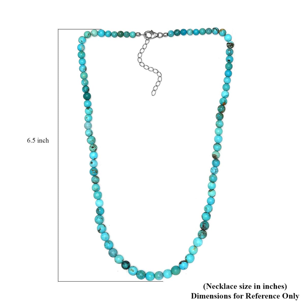 Turquoise Beaded Necklace 18 Inches in Platinum Over Sterling Silver 87.00 ctw image number 5