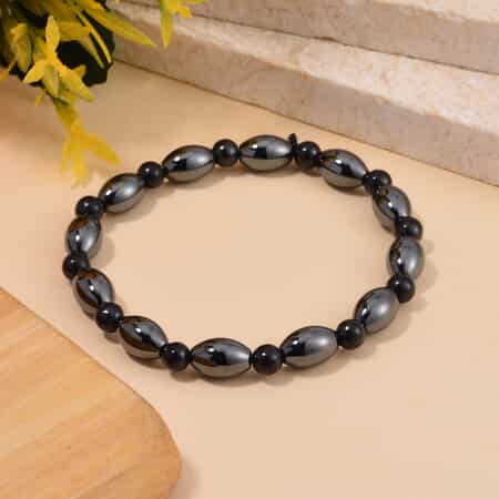 Black Hematite Magnetic Bead Bracelet 9.0