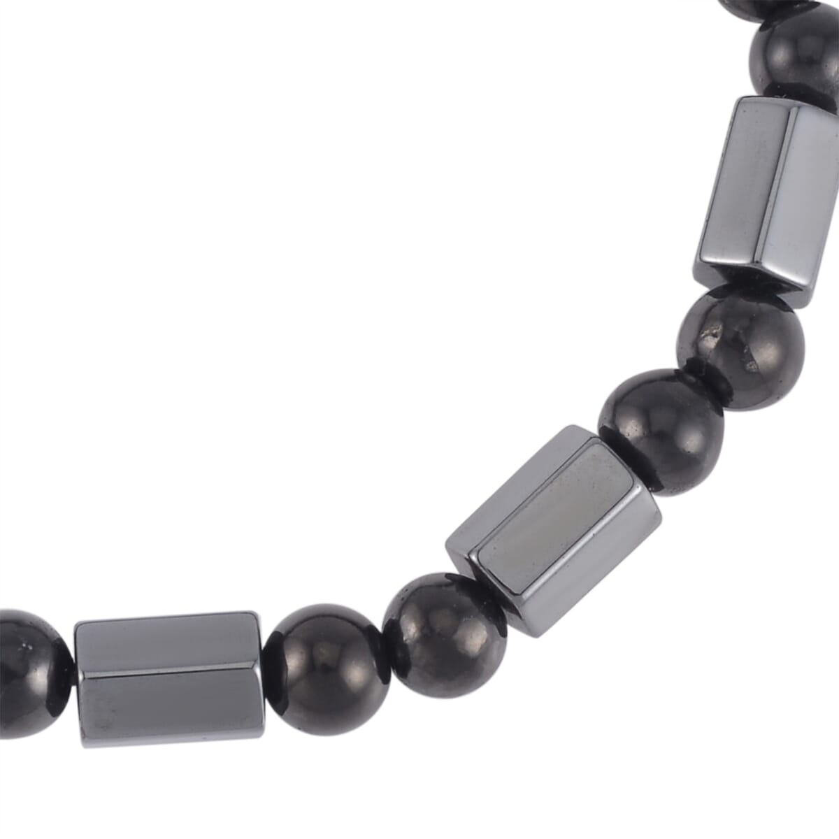 Magnetic Hematite Barrel and Shungite  92.00 ctw Stretch Beaded Bracelet image number 3