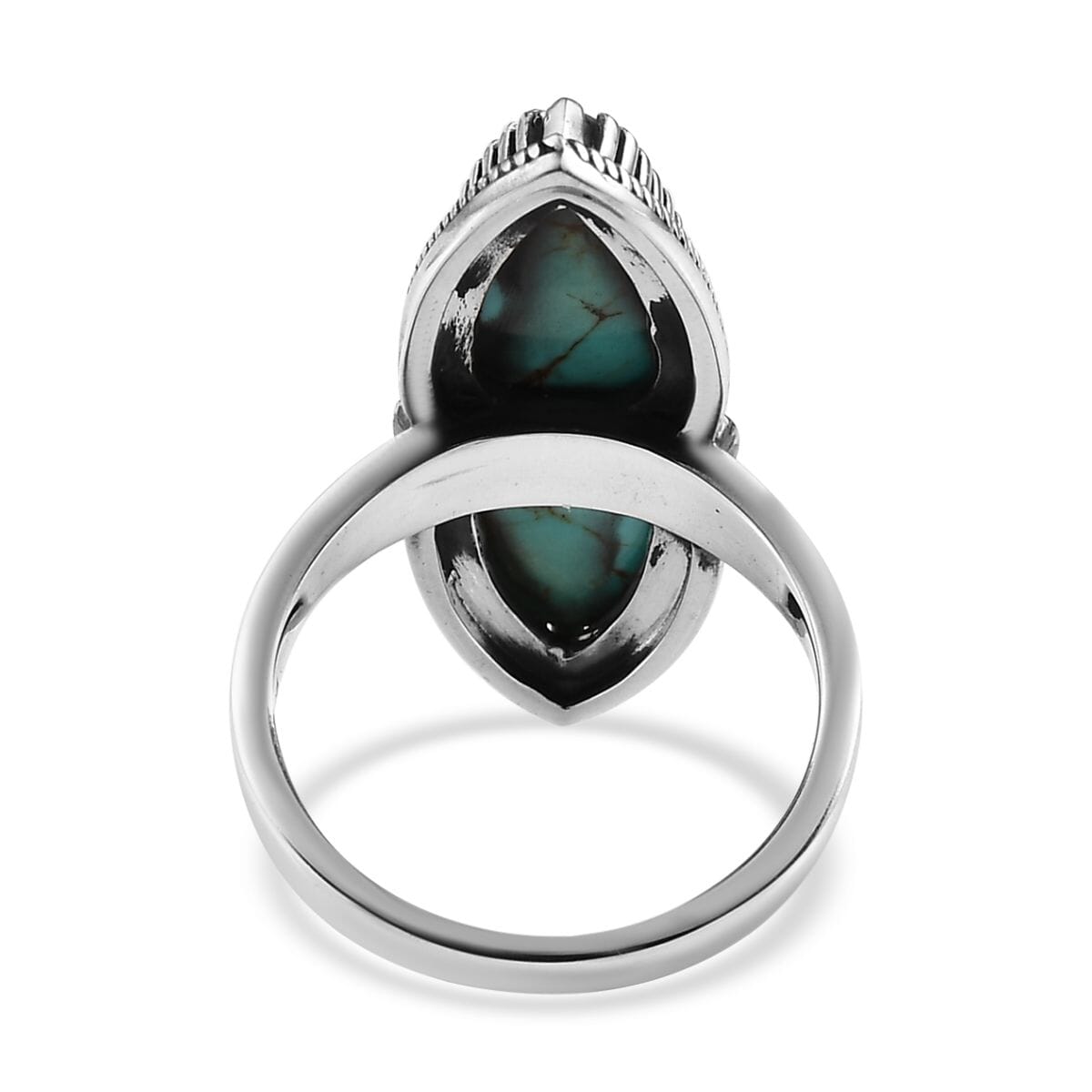 Artisan Crafted Royston Turquoise Ring in Sterling Silver (Size 10.0) 6.40 ctw image number 4