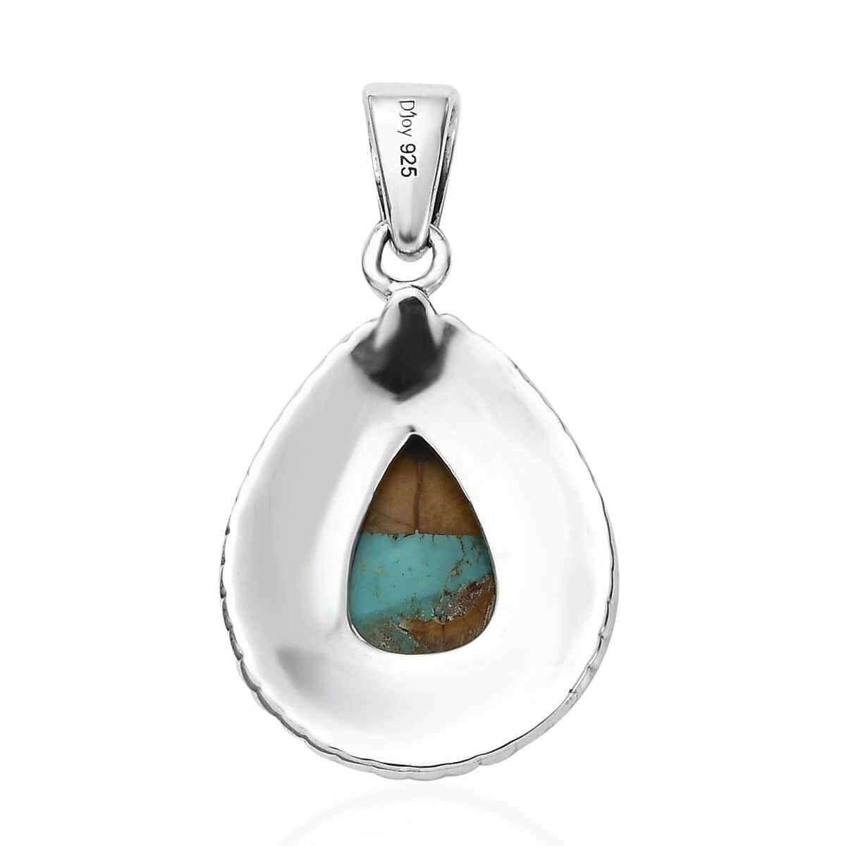 Royston turquoise, blue sky turquoise, brown matrix, fine silver, sterling silver, rope popular bezel, pendant