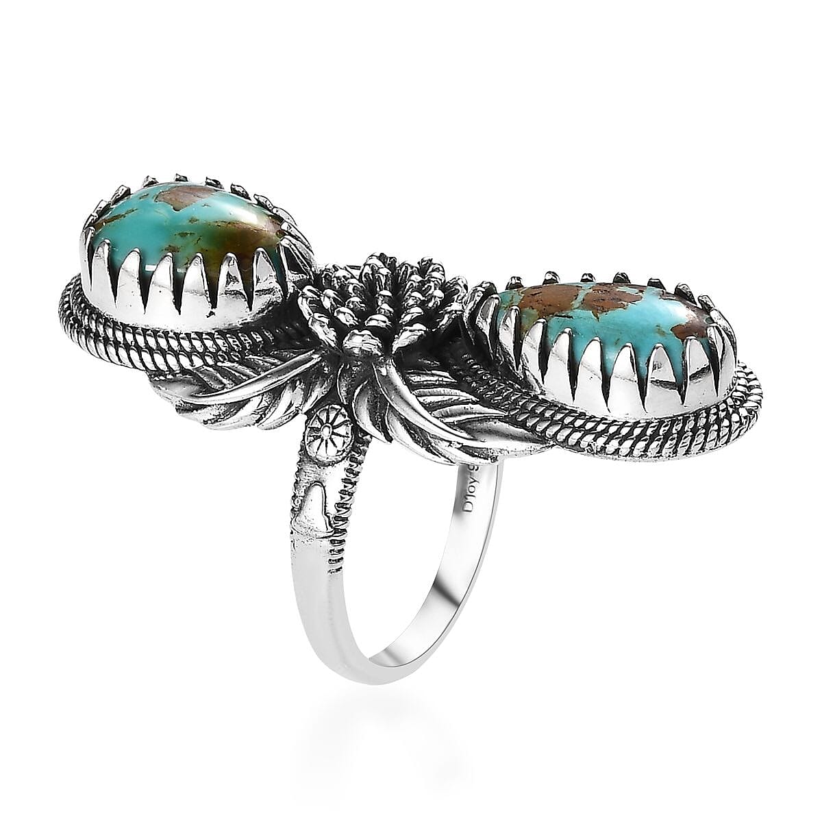 Artisan Crafted Royston Turquoise Ring in Sterling Silver (Size 10.0) 7.50 ctw image number 3