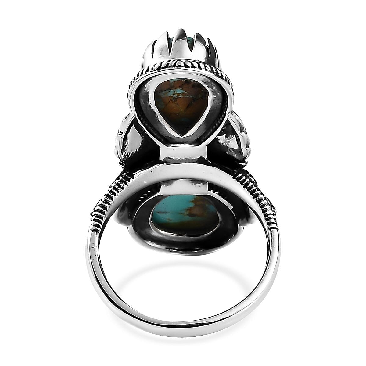 Artisan Crafted Royston Turquoise Ring in Sterling Silver (Size 10.0) 7.50 ctw image number 4