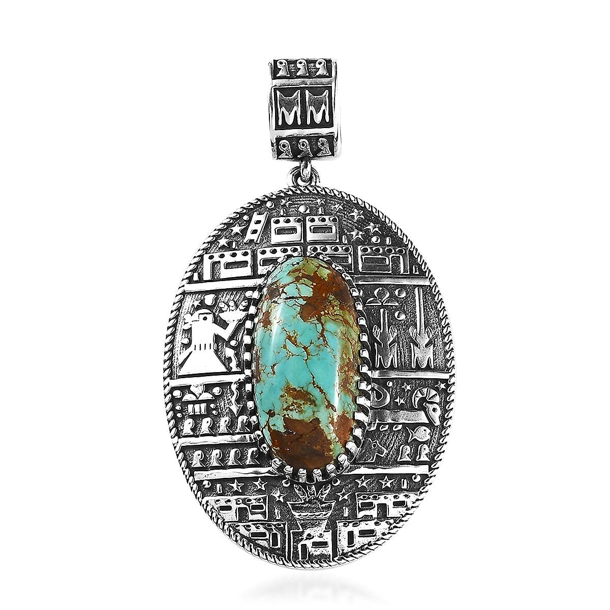 Artisan Crafted Royston Turquoise Pendant in Sterling Silver 9.10 ctw image number 0