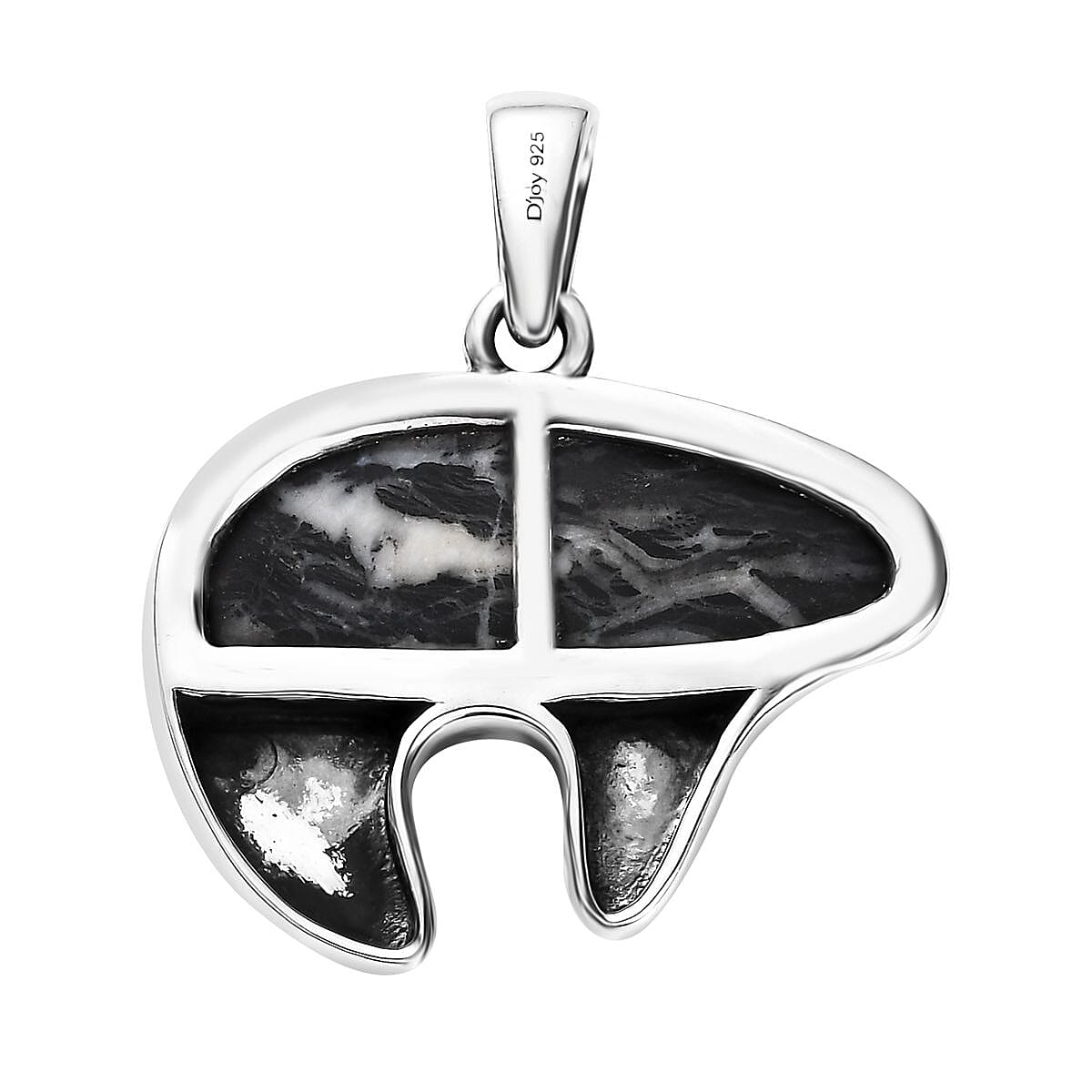 Artisan Crafted White Buffalo Bear Pendant in Sterling Silver 17.85 ctw image number 4