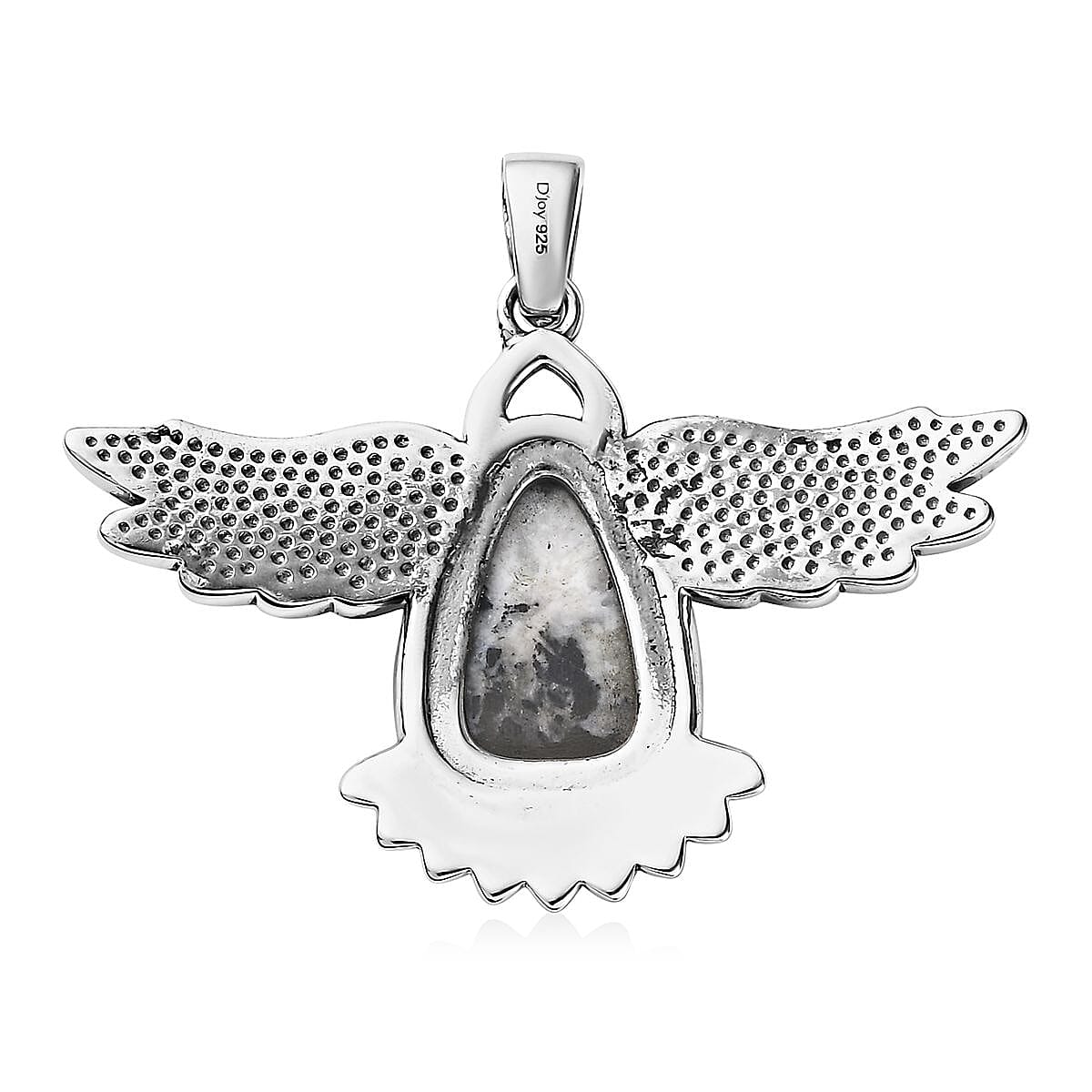 Artisan Crafted White Buffalo Eagle Pendant in Sterling Silver 7.75 ctw image number 4