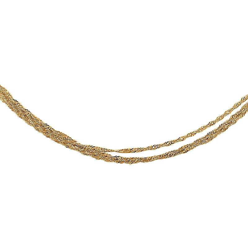 Satinata Collezione Italian 10K Yellow Gold 3 Strand Necklace 18 Inches 1.95 Grams