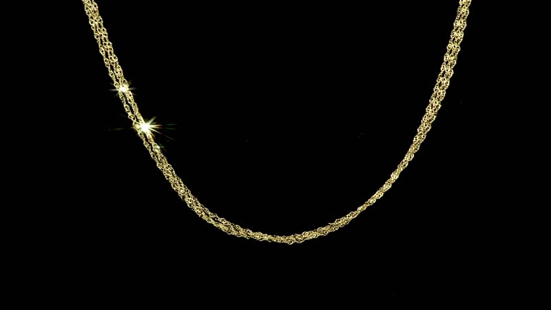Satinata Collezione Italian 10K Yellow Gold 3 Strand Necklace 18 Inches 1.95 Grams