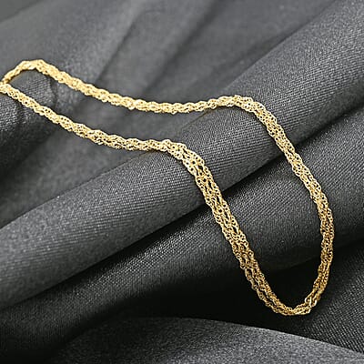 Satinata Collezione Italian 10K Yellow Gold 3 Strand Necklace 18 Inches 1.95 Grams