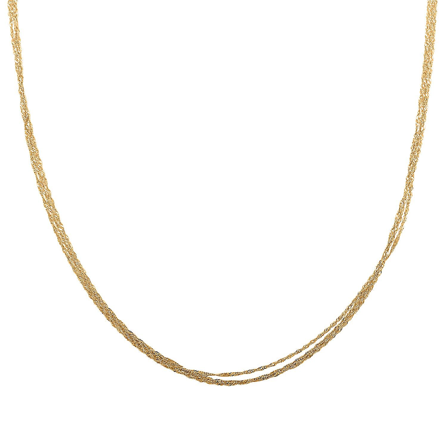 Satinata Collezione Italian 10K Yellow Gold 3 Strand Necklace 18 Inches 1.95 Grams