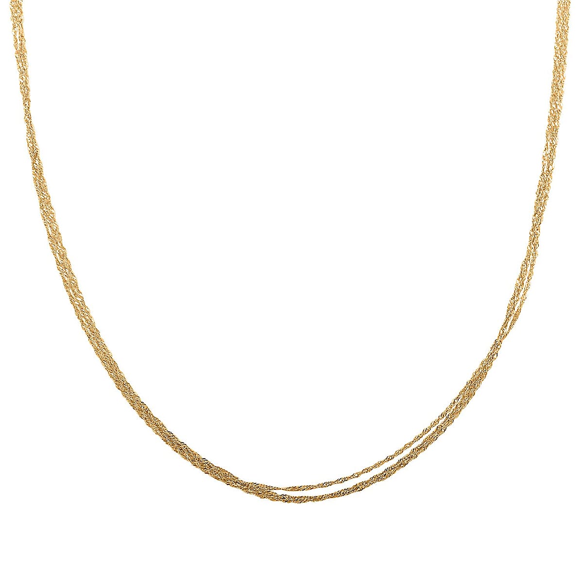 Satinata Collezione Italian 10K Yellow Gold 3 Strand Necklace 18 Inches 1.95 Grams image number 2