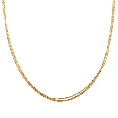 Satinata Collezione Italian 10K Yellow Gold 3 Strand Necklace 18 Inches 1.95 Grams
