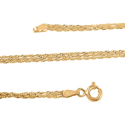 Satinata Collezione Italian 10K Yellow Gold 3 Strand Necklace 18 Inches 1.95 Grams