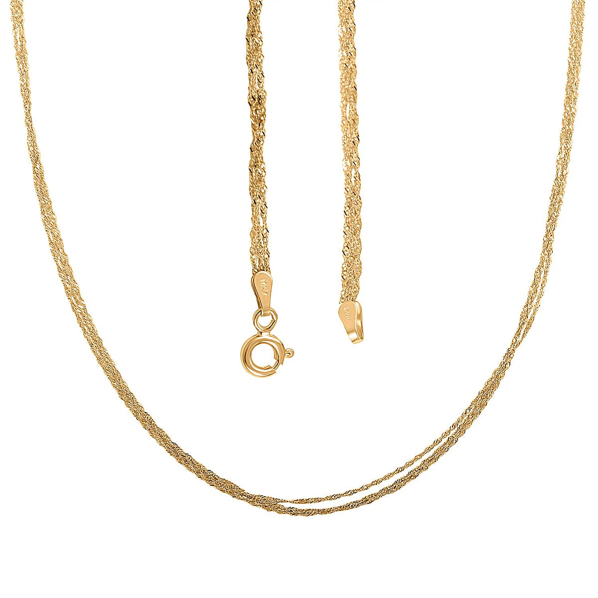 Satinata Collezione Italian 10K Yellow Gold 3 Strand Necklace 18 Inches 1.95 Grams image number 4