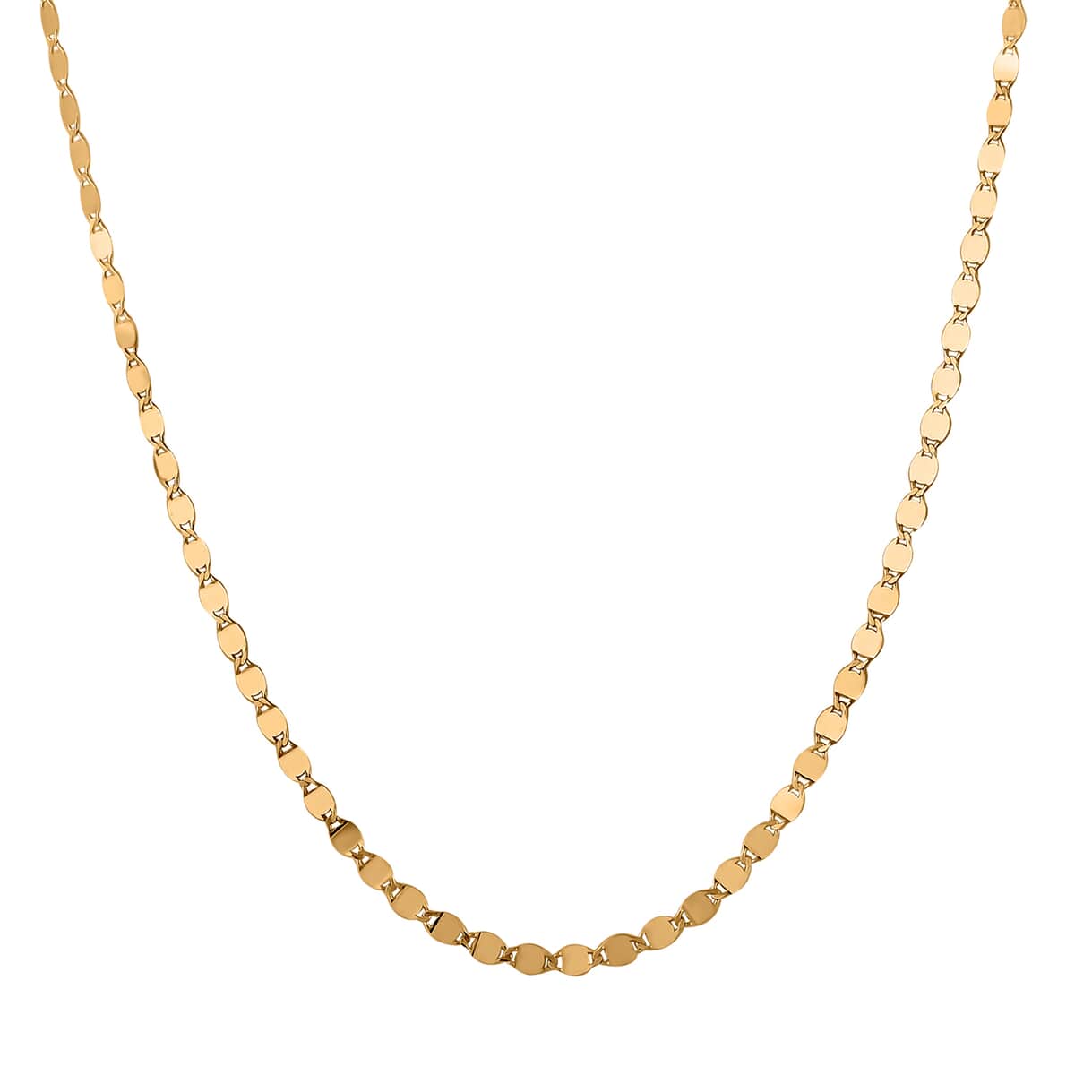 Grande Mirror Italian 10K Yellow Gold Necklace 18 Inches 2.30 Grams image number 2