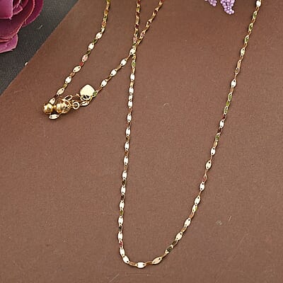 Italian 10K Yellow Gold Magnetic Clasp Necklace Adjustable up to 24 Inches 1.35 Grams