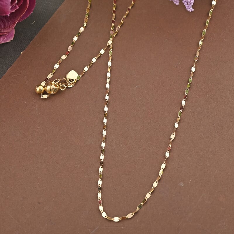 Italian 10K Yellow Gold Magnetic Clasp Necklace Adjustable up to 24 Inches 1.35 Grams
