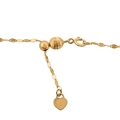 Italian 10K Yellow Gold Magnetic Clasp Necklace Adjustable up to 24 Inches 1.35 Grams