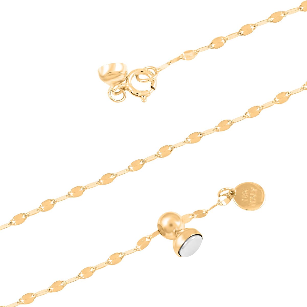  Italian 10K Yellow Gold Magnetic Clasp Necklace Adjustable up to 24 Inches 1.35 Grams image number 3
