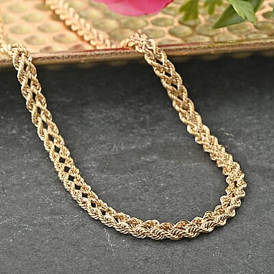 Italian 10K Yellow Gold 2 Strand Rope Necklace 18-20 Inches 9.50 Grams