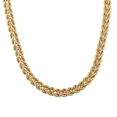 Italian 10K Yellow Gold 2 Strand Rope Necklace 18-20 Inches 9.50 Grams