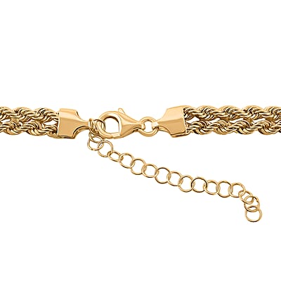 Italian 10K Yellow Gold 2 Strand Rope Necklace 18-20 Inches 9.50 Grams