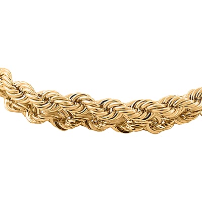 2 Strand Cuore Italian 10K Yellow Gold Rope Chain Bracelet (7.00-8.00In) 4.60 Grams