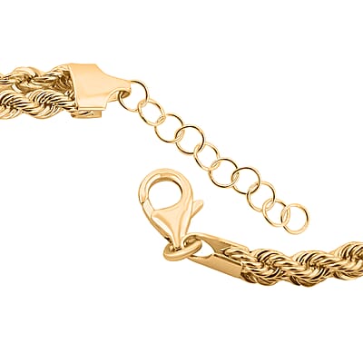 2 Strand Cuore Italian 10K Yellow Gold Rope Chain Bracelet (7.00-8.00In) 4.60 Grams