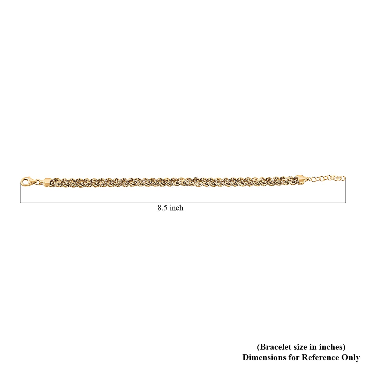 2 Strand Cuore Italian 10K Yellow Gold Rope Chain Bracelet (7.00-8.00In) 4.60 Grams image number 4
