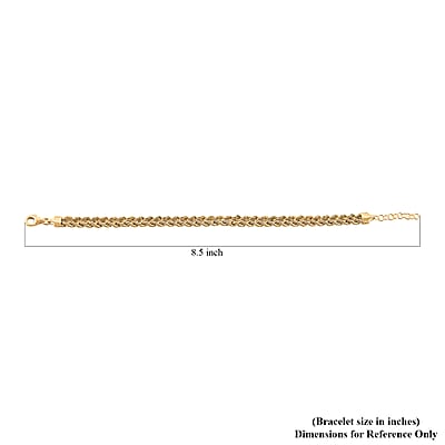 2 Strand Cuore Italian 10K Yellow Gold Rope Chain Bracelet (7.00-8.00In) 4.60 Grams