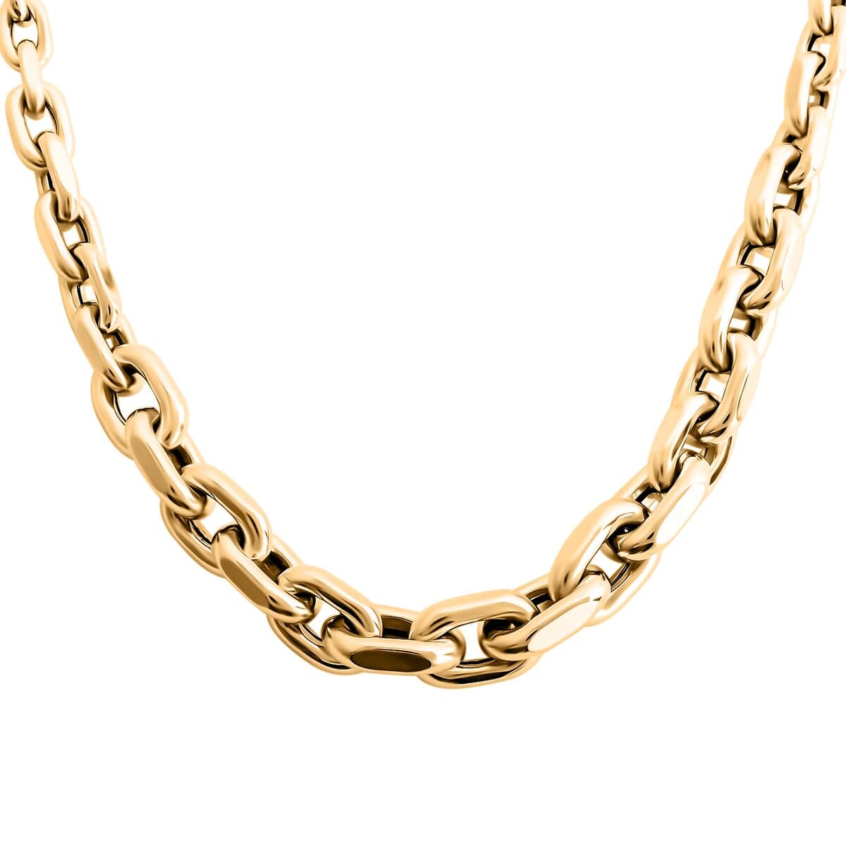 Graduate Faceted Rolo Italian 10K Yellow Gold Necklace 18-20 Inches 9.80 Grams image number 0
